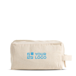 Canvas toilettas met dubbel compartiment en inbegrepen handvat