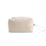 Toilettas van synthetisch leer met hoofdvak met ritssluiting kleur beige