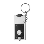 Sleutelhanger met LED-zaklamp en winkelwagenmuntje kleur zwart eerste weergave