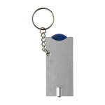 Sleutelhanger met LED-zaklamp en winkelwagenmuntje kleur blauw derde weergave