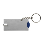 Sleutelhanger met LED-zaklamp en winkelwagenmuntje kleur blauw vierde weergave