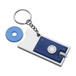 Sleutelhanger met LED-zaklamp en winkelwagenmuntje kleur blauw vijfde weergave