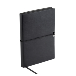 Blocnote van synthetisch leer met horizontale elastiek, A5 formaat