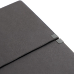 Blocnote van synthetisch leer met horizontale elastiek, A5 formaat