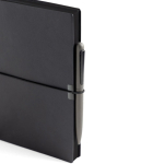 Blocnote van synthetisch leer met horizontale elastiek, A5 formaat
