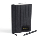 Notitieboek van synthetisch leer en metalen pen, A5, blanco pagina’s