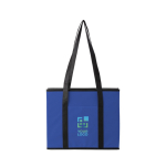 Opvouwbare organisator met kartonnen basis en handvatten kleur ultramarijn blauw met jouw bedrukking