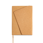 Notitieboek met kurkachtige kaft en magnetische sluiting, A5 formaat kleur lichtbruin
