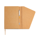 Notitieboek met kurkachtige kaft en magnetische sluiting, A5 formaat