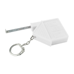 Sleutelhanger in de vorm van een huis met meetlint inbegrepen kleur wit vierde weergave