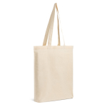 Katoenen tas met lange handvatten, ideaal voor boodschappen 140 g/m² kleur beige