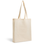 Katoenen tas met volledige bodemvouw voor meer capaciteit 140 g/m² kleur beige