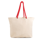 Grote canvas tas met koordhandvatten, ideaal voor de zomer 220 g/m² kleur rood