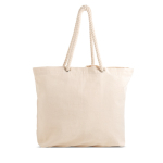Grote canvas tas met koordhandvatten, ideaal voor de zomer 220 g/m² kleur beige
