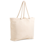 Grote canvas tas met koordhandvatten, ideaal voor de zomer 220 g/m² kleur beige