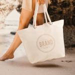 Grote canvas tas met koordhandvatten, ideaal voor de zomer 220 g/m²