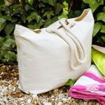 Grote canvas tas met koordhandvatten, ideaal voor de zomer 220 g/m²