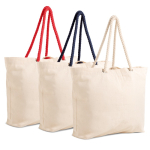 Grote canvas tas met koordhandvatten, ideaal voor de zomer 220 g/m²
