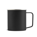 Mok van gerecycled roestvrij staal met modern design en handvat 400ml kleur zwart