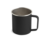 Mok van gerecycled roestvrij staal met modern design en handvat 400ml kleur zwart