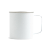 Mok van gerecycled roestvrij staal met modern design en handvat 400ml kleur wit