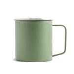 Mok van gerecycled roestvrij staal met modern design en handvat 400ml kleur bosgroen