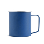 Mok van gerecycled roestvrij staal met modern design en handvat 400ml kleur koningsblauw