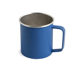 Mok van gerecycled roestvrij staal met modern design en handvat 400ml kleur koningsblauw