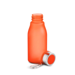 Matte fles van gerecycled plastic met karabijnhaak 350ml kleur rood