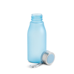 Matte fles van gerecycled plastic met karabijnhaak 350ml kleur turkoois