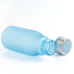 Matte fles van gerecycled plastic met karabijnhaak 350ml