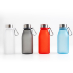 Matte fles van gerecycled plastic met karabijnhaak 350ml