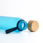 Matte drinkfles van gerecycled plastic met bamboedeksel 350ml