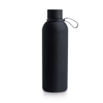 Thermofles van roestvrij staal met rubberen afwerking 500ml kleur zwart