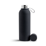 Thermofles van roestvrij staal met rubberen afwerking 500ml kleur zwart
