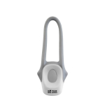 Fietslicht met 2 LED-lampen en siliconen bevestigingsband kleur wit met jouw bedrukking
