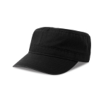 Militaire pet met halfgebogen rand van ecologisch katoen 280 g/m² kleur zwart