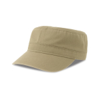 Militaire pet met halfgebogen rand van ecologisch katoen 280 g/m² kleur khaki