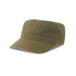Militaire pet met halfgebogen rand van ecologisch katoen 280 g/m² kleur olijfgroen
