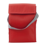 Polyester koeltas met klittenbandsluiting aan de bovenkant kleur rood eerste weergave