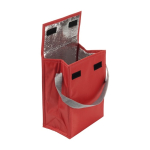 Polyester koeltas met klittenbandsluiting aan de bovenkant kleur rood derde weergave