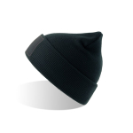 Dubbelgelaagde muts van gerecycled polyester met patch kleur marineblauw