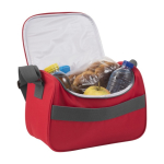Polyester koeltas met verstelbare draagriem kleur rood vijfde weergave