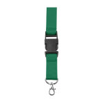 Polyester lanyard met karabijnhaak en sleutelhanger in diverse kleuren kleur groen eerste weergave