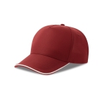 Baseballpet van gerecycled polyester met 5 panelen 220 g/m² kleur bordeaux