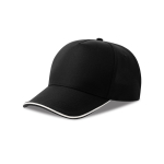Baseballpet van gerecycled polyester met 5 panelen 220 g/m² kleur zwart