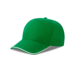 Baseballpet van gerecycled polyester met 5 panelen 220 g/m² kleur groen