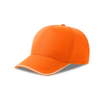 Baseballpet van gerecycled polyester met 5 panelen 220 g/m² kleur oranje
