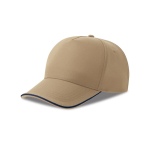 Baseballpet van gerecycled polyester met 5 panelen 220 g/m² kleur khaki