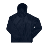Opvouwbaar windjack van gerecycled polyester, waterafstotend B&C kleur marineblauw